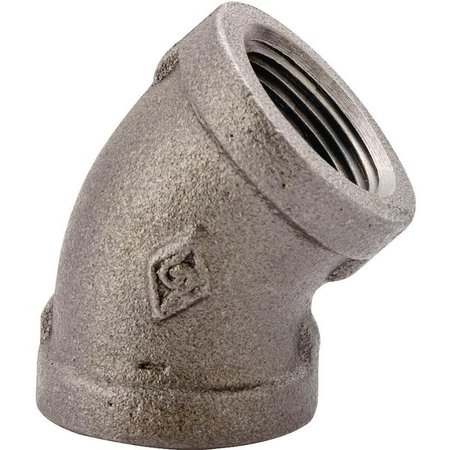PROSOURCE Pipe Elbow, 114 in, FIP, 45 deg Angle, Malleable Iron, SCH 40 Schedule, 300 psi Pressure 4-1-1/4B